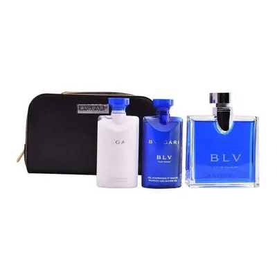 Bvlgari Blv Pcs Set For Men: 3.4 Edt Sp + 2.5 After Shave Balm + 2.5 Shampoo And Shower Gel + Po