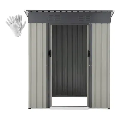 (164x 96cm) YODOLLAOutdoor Storage Shed Metal Tool Shed