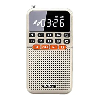 (gold) Portable Pocket Radio Dual Antenna Radio Receiver Mini Bluetooth Speaker With Led Display