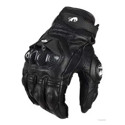 (black, L) Cycling Windproof Gloves, Motorcycle Gloves Leather, With Protective Inserts (moto Gl