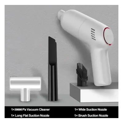 (white) 30000pa Powerful Car Vacuum Cleaner Wireless Handheld Portable Household Mini Vacuum Cle