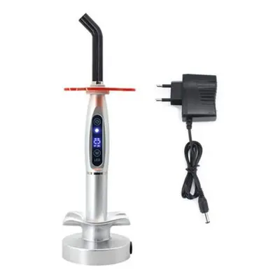 (silver, EU Plug) Led Curing Light Machine Eu Plug Compact Portable Dental Caries Detection Lamp