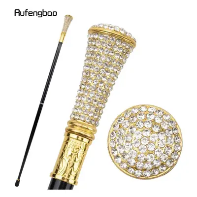 (as the picture) White Artificial Diamond Walking Cane Fashion Decorative Walking Stick Gentlema