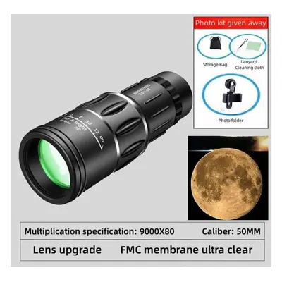 (as the picture, B) Portable Telescope 9000x80 Hd Professional Monocular Zoom Binoculars Low Lig