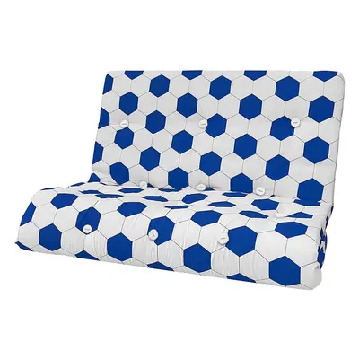 (Football Blue) Seater Fibre Filled Futon Mattress