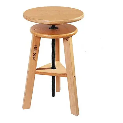 MEEDEN Wooded Drafting Stool with Adjustable Height,Artist Stool,Wood Bar Stool,Kitchen Stool,Pe