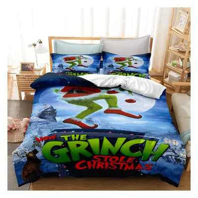 (16, King (220X240CM/3PCS)) The Grinch Bedding Single Double King Duvet Cover