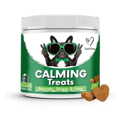 NutriPaw Calming Treats For Dogs - Reduce Stress, Fear, Separation Anxiety, Barking, Hyperactivi