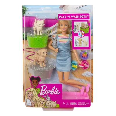 Barbie FXH11 Plan n' Wash Pets Doll and Playset