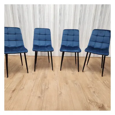 KOSY KOALA Dining Chairs Set Of Blue Tufted Velvet Chairs