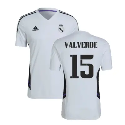 (XXL) Real Madrid Training Shirt (White) (VALVERDE 15)