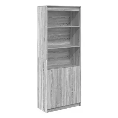 (grey sonoma, cm) vidaXL Highboard Black Oak 37.5x35x180 cm Engineered Wood cabinet side cabinet