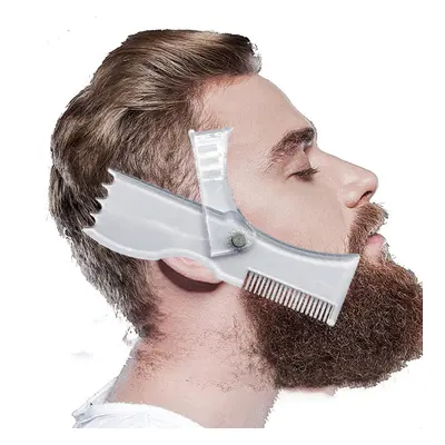 New Beard Shaping Tool Trimming Shaper Template Comb Transparent Men's Beards Combs Beauty Tool 