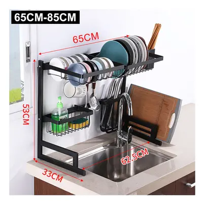 (S) Sink Storage Rack 65/85CM Kitchen Over Sink Dish Drying Drain Shelf Dish Chopsticks Storage 