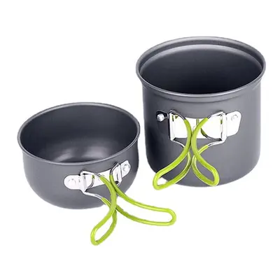 (Green) Ultralight Camping Cooking Utensils Outdoor Tableware Pot Set Hiking Picnic Travel Touri