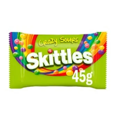 Skittles Vegan Chewy Crazy Sour Sweets Fruit Flavoured Bag 45g (Case of 36)