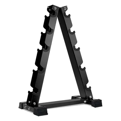 (Black) Tier Dumbbell Rack Heavy Duty Steel 150kg Load