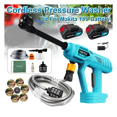 2 Battery Cordless Portable Car High Pressure Washer Jet Water Wash Cleaner Gun-Makita Compatibl