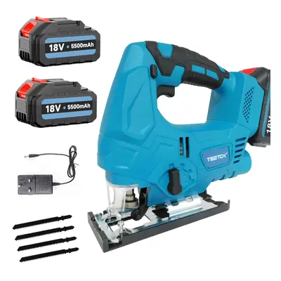 Heavy Duty Brushless Cordless Jigsaw+2Battery 5.5A+4Blades-Makita Battery Compatible