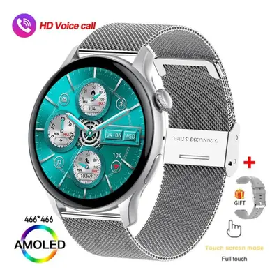 (silver, Mesh) Sacosding New Women 466*466 Amoled 1.43" Screen Nfc Heart Rate Blood Pressure Blu