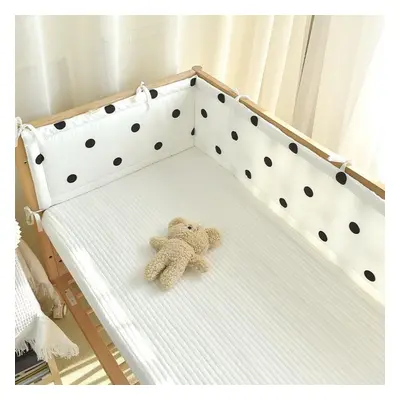 (Polka dot, 240cm, as the picture) Newborn Baby Bed Guard Cotton Twill Anti-collision Buffer For