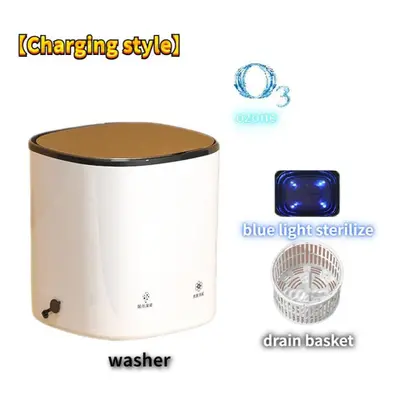 (white, ãCharging styleãB4) New Portable Mini Washing Machine Household Ultrasonic Ozon Clea