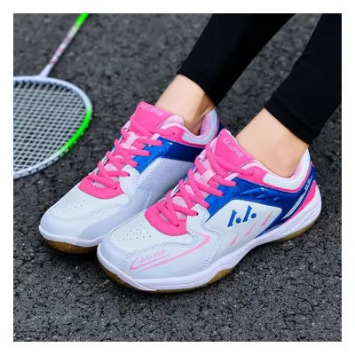 (white,pink, 40) Unisex High-quality Anti-skid Wear-resistant Badminton Shoes Tennis Shoes Table