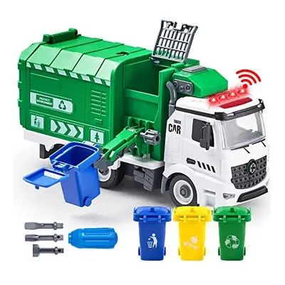 JOYIN Jumbo Take Apart Friction Powered Side-Dump Recycling Garbage Truck Toy with Light and Sou