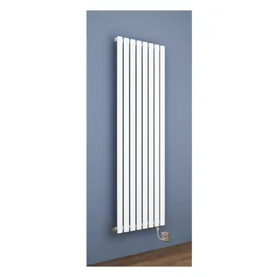 Electric Radiator H x White Oval Tube Single Panel Vertical