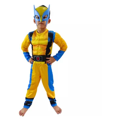 (L (130-140cm)) Boys Kids Wolverine Book Day Costume Tight Muscle Suit Party Fancy Dress Cosplay