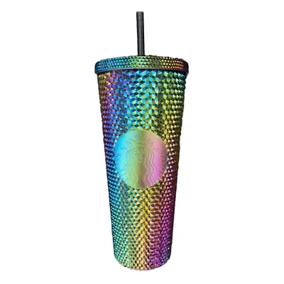 Satrbucks Limited Edition Studded Oil slick Rainbow Iridescent Tumbler Fall Venti oz