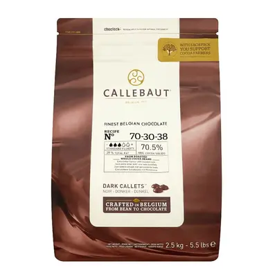 Callebaut Finest Belgian Chocolate 70% Extra Bitter Callets 2.5kg (Case of 8)