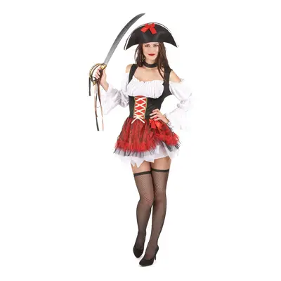 (S / M) Sexy white and red pirate costume for women