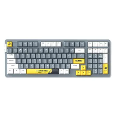 (Grey) Customized Mechanical Gaming Keyboard Keys Wired Type-C PBT Keycaps Hot Swappable Gasket 