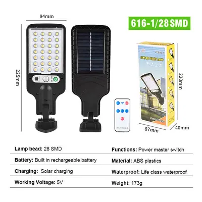 (28LED(With remote controller)) LED Solar Wall Light Modes Motion Sensor Light Control IP65 Wate