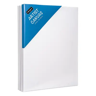 Pack of Artist Blank White Stretched Canvas Size 30cm X 40cm 12" X 16" Ideal for Painting and De