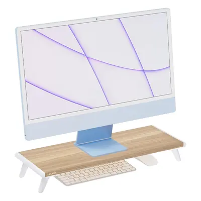 (Single-Wood) Monitor Stand Riser for Desk, 22.4" x 8.3" Larger Computer Stand for Laptop, PC, P