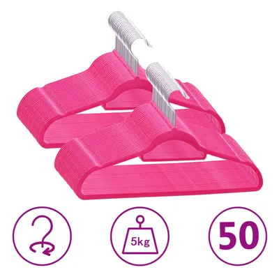 vidaXL pcs Clothes Hanger Set Anti-slip Pink Velvet