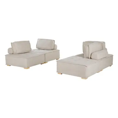 Modular Fabric Sofa Set Beige TIBRO