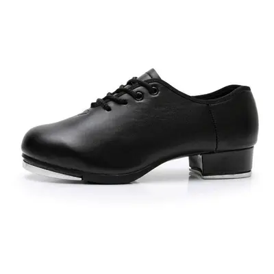 (black, 40) Beginner&apos;s Tap Dance Shoes Straight Sole Lace Up For Boys And Girls Women&apos;