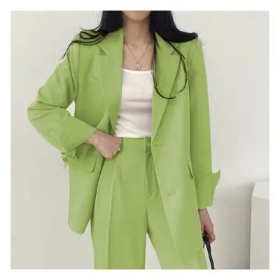 (bright green, XS) Fall Fashion Long Sleeve Blazer Pant Sets Blazers Women Casual Womens Piece O