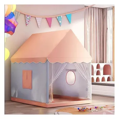 (as the picture, Pink Round Window) Kids Play Tent Children House For Boys Girls Foldable Prince