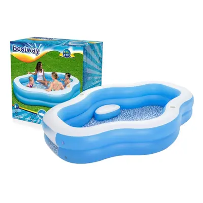 Family Inflatable Pool with Seats & Cup Holders - 270x198x51 cm