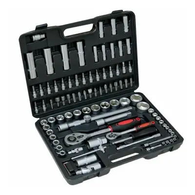 Autojack Piece Socket Set, 1/2" 1/4" Drive Bits, Quick Release Ratchet Wrench, Car Repair Tool K