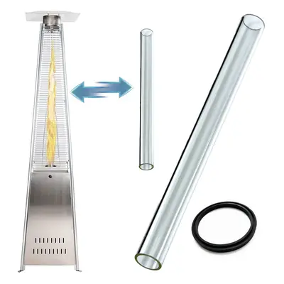 Gas Pyramid Patio Heater Spare Replacement Glass Tube & Seal x10cm