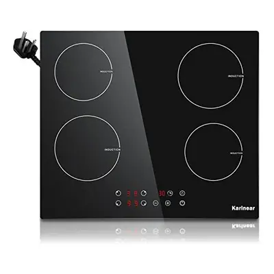 Karinear Plug in Induction Hob, Zones Electric Hob 60cm, with Touch Control & Child Safety Lock,