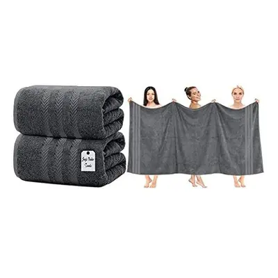 2 X Super Jumbo Bath Sheets (100 x cm) Premium 100% Egyptian Cotton Extra Large Bath Sheet Towel