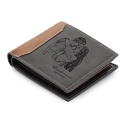 Wallet Mens Personalised Photo Wallets for Men Photo Wallets for Men,Engraved Leather Wallet Per