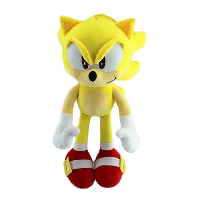 (Yellow) Sonic The Hedgehog Plush Toys Knuckles Shadow Tails Cartoon Stuffed Doll Gift