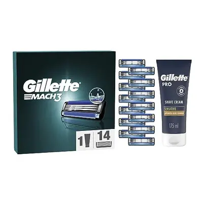 Mach3 Regime Set Men, Pack of Razor Blade Refills with Precision Trimmer and Gillette PRO Shavin